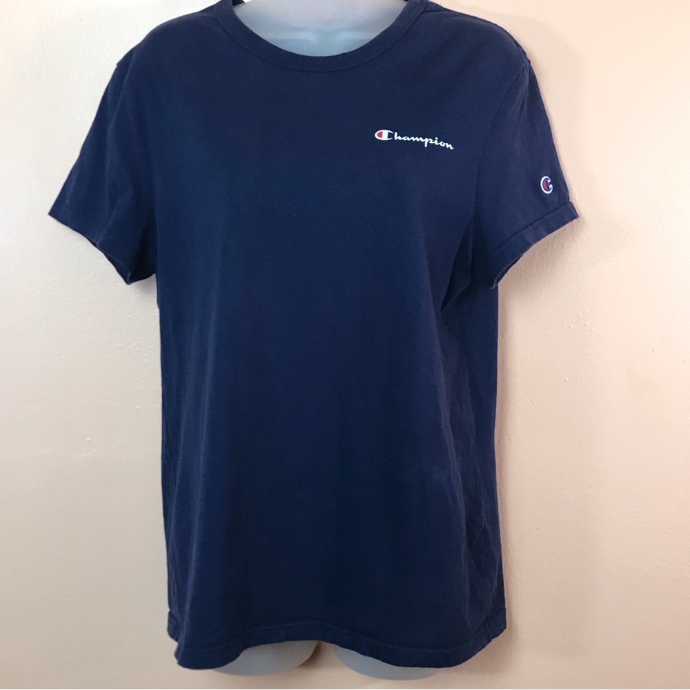 Champion Dark Blue T-Shirt Adult M Vintage Single Stitch